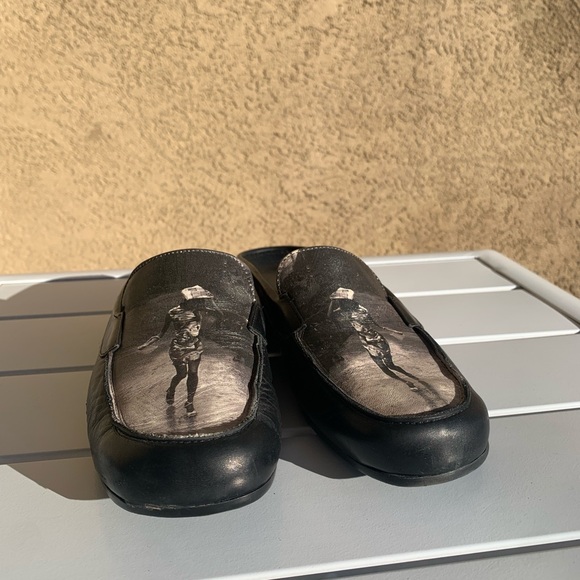 Jeon black grey leather mules girl in the rain size 6M - Picture 3 of 15